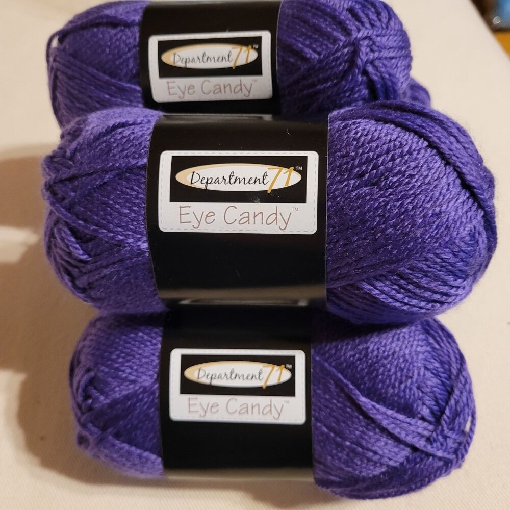 Department 71 Yarn Eye Candy Lot 5 Purple 100% Acrylic 125 Yard 1.75 oz